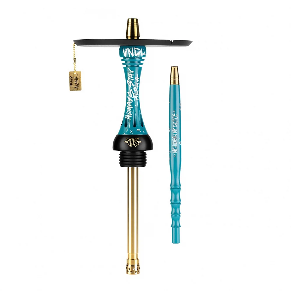 Alpha Hookah Model X VNDL Azure rastavljen: telo sa tanjirom i usnik
